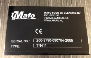 Typeplaatje gelaserd